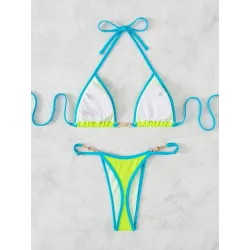 Baño y ropaConjunto de bikini sexy - con adornos de metal