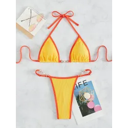 Baño y ropaConjunto de bikini sexy - con adornos de metal