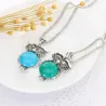 Silberschmuckset - mit Eulen - Halskette / Ohrringe / Armband