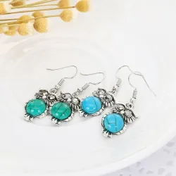 Set di gioielli in argento - con gufi - collana/orecchini/bracciale