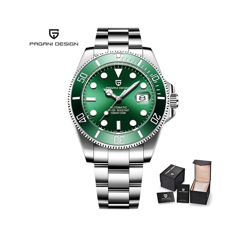 Pagani Design - orologio automatico in acciaio inossidabile - impermeabile - verde