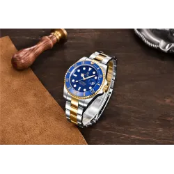 Pagani Design - automatic stainless steel watch - waterproof - gold / blueWatches