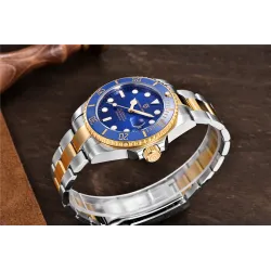 Pagani Design - montre automatique en acier inoxydable - étanche - or / bleu