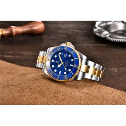 Pagani Design - automaattinen ruostumattomasta teräksestä valmistettu kello - vedenpitävä - kulta / sininen