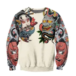 Japanische Kultur - Maskentätowierung gedruckt - Sweatshirt