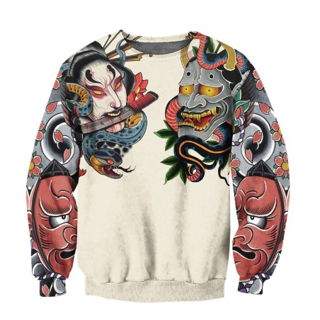 Japanese culture - mask tattoo printed - sweatshirtHoodies & Sweatshirt