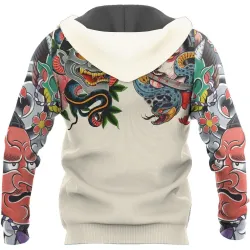 Japanse cultuur - masker tattoo bedrukt - hoodieHoodies & Sweaters