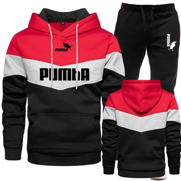 Sweat à capuche rayé coloré / pantalon noir - survêtement - ensemble