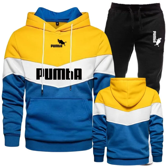 Sweat à capuche rayé coloré / pantalon noir - survêtement - ensemble