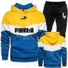 Sweat à capuche rayé coloré / pantalon noir - survêtement - ensemble
