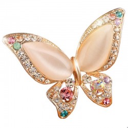 Butterfly brooch - opal / crystalsBrooches