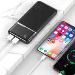 Banque d'alimentation portable - chargeur de batterie externe - double USB - écran LCD - 10000mAh