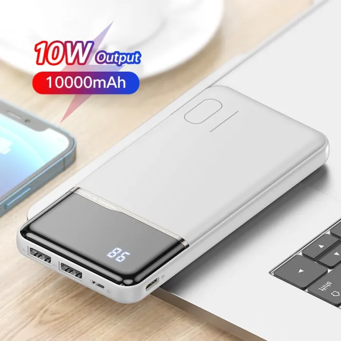 Tragbare Powerbank – externes Batterieladegerät – Dual-USB – LCD-Display – 10000 mAh