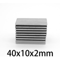 N35 - neodymium magneet - sterk rechthoekig blok - 40mm * 10mm * 2mmN35