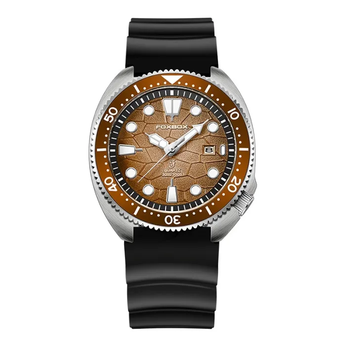 LIGE - Montre à quartz en acier inoxydable - étanche - bracelet en silicone - marron