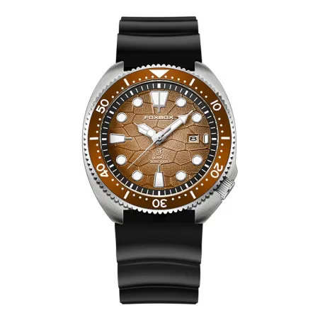 LIGE - Quarzuhr aus Edelstahl - wasserdicht - Silikonarmband - braun