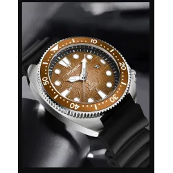 RelojesLIGE - Reloj de cuarzo de acero inoxidable - resistente al agua - correa de silicona - marrón