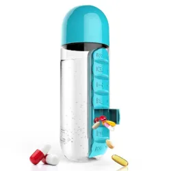 Daily pill organizer - box - vattenflaska - läckagesäker - 600ml