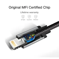 Ugreen - 24A MFi - USB til lyn - datakabel - hurtiglader