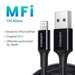 Ugreen - 24A MFi - USB naar lightning - datakabel - snelladerKabels
