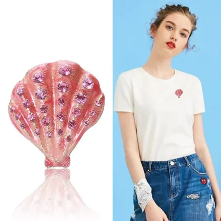 Coquille de cristal - broche élégante