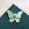 Farfalla di conchiglia con perla - spilla