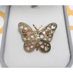Papillon coquillage avec perle - broche