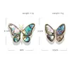 Papillon coquillage coloré - avec cristal - broche