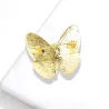 Papillon coquillage coloré - avec cristal - broche