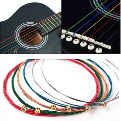 Cordas de guitarra coloridas - conjunto de 6 peças