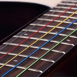 Fargerike gitarstrenger - 6 deler sett