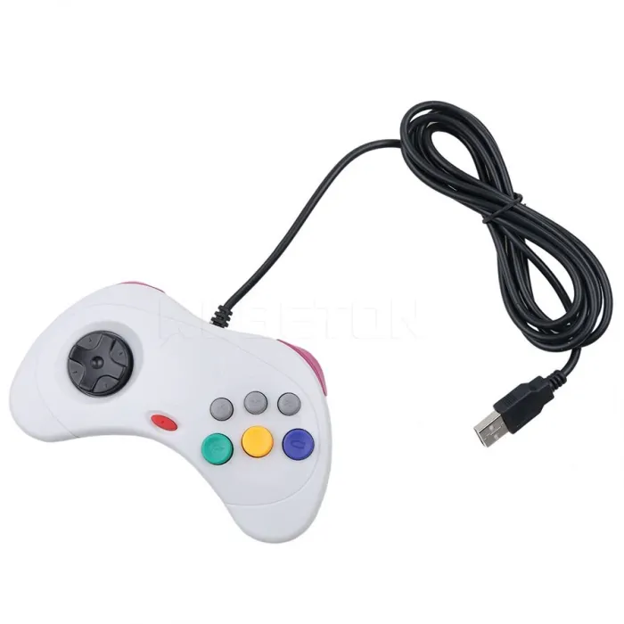 USB kablet gamepad - 6 knapper controller - til Sega MD2 / Genesis