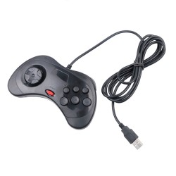 Gamepad com fio USB - controlador de 6 botões - para Sega MD2 / Genesis