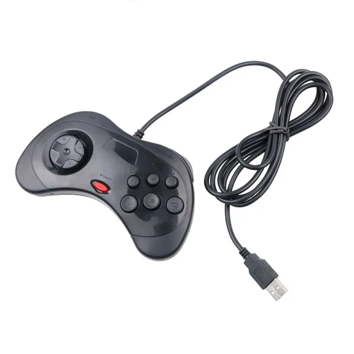 Gamepad przewodowy USB - kontroler z 6 przyciskami - dla Sega MD2 / GenesisInni