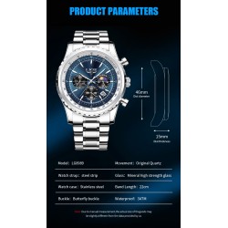 LUIK - luxe quartz horloge - lichtgevend - edelstaal - waterdicht - turkooisHorloges