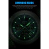 LIGE - montre à quartz de luxe - lumineuse - acier inoxydable - étanche - bleu