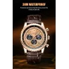 LIGE - luxury stainless steel Quartz watch - luminous - leather strap - waterproof - rose gold / blackWatches