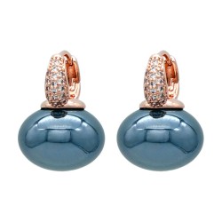 Elegante Ohrringe mit einer Perle / Kristallen