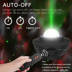 Veilleuse LED - projecteur de ciel étoilé - haut-parleur Bluetooth activé par le son