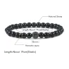 Schwarzes Perlenarmband - dekorative Krone / Kugel / Kreuz