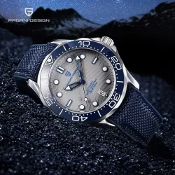 PAGANI DESIGN - montre mécanique - acier inoxydable - étanche - bracelet nylon - bleu