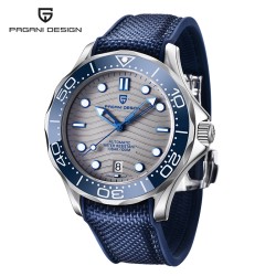 RelojesPAGANI DESIGN - reloj mecánico - acero inoxidable - resistente al agua - correa de nailon - azul
