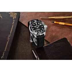 PAGANI DESIGN - montre mécanique - acier inoxydable - étanche - bracelet nylon - noir