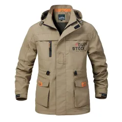 Jaqueta com capuz militar masculina - à prova de vento - à prova d'água