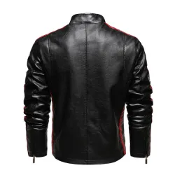 Short leather jacket - decorative patchesJackets