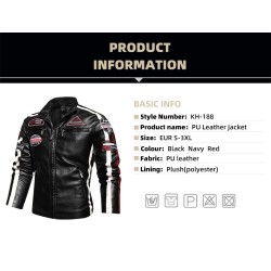 Short leather jacket - decorative patchesJackets