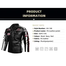 Short leather jacket - decorative patchesJackets