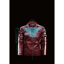 Short leather jacket - decorative patchesJackets