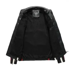 Short leather jacket - decorative patchesJackets