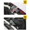 Short leather jacket - decorative patchesJackets